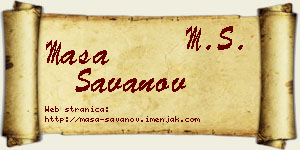 Maša Savanov vizit kartica